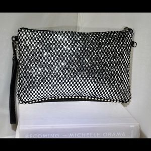 Clutch black and silver